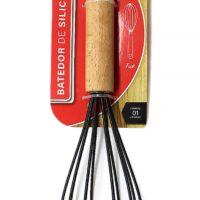 BK4728SK - SILICONE BATEDOR C/ CABO MADEIRA 26CM - PRETO