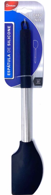 BK5159 - ESPÁTULA PAO DURO CABO AÇO INOX E SILICONE PRETO