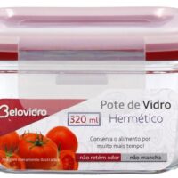 BV3802R - VD POTE VIDRO QUAD 320ML - VERMELHO - INCOM