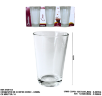 BV5163 - COPO CONIC 325 ML LUVA - 3 UNIDADES