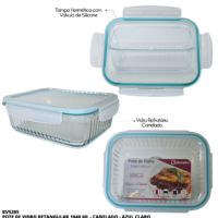 BV5205 - POTE VIDRO CANELADO RETANGULAR 1040ML - AZUL - finalizar