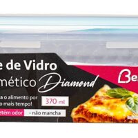 BV6011 - POTE VIDRO DIAMANTE RETANGULAR 370ML - AZUL