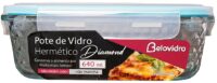 BV6014 - POTE VIDRO DIAMANTE RETANGULAR 640ML - AZUL