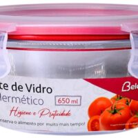 BV6043 - VD POTE VIDRO RED 650ML SIL VERMELHO - INCOM